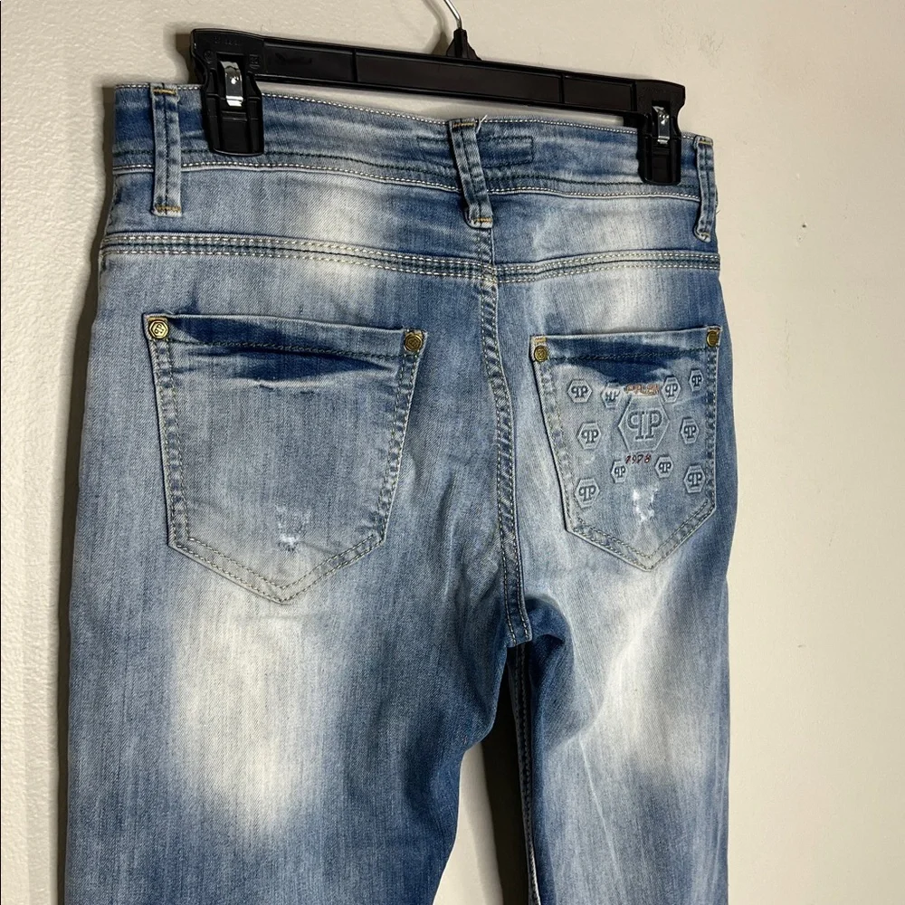 Philipp Plein Distressed Light Wash jeans size 27
